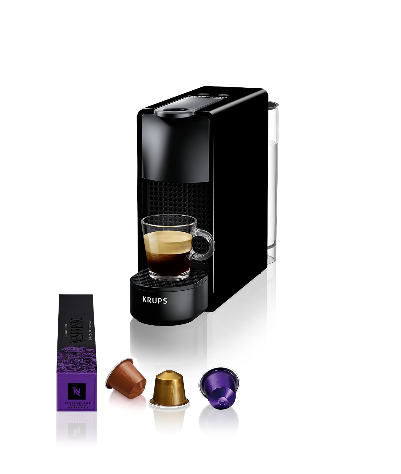 Velustro - Machine à Café Essenza Mini Noir Cafetière à Capsules XN110810, Noir