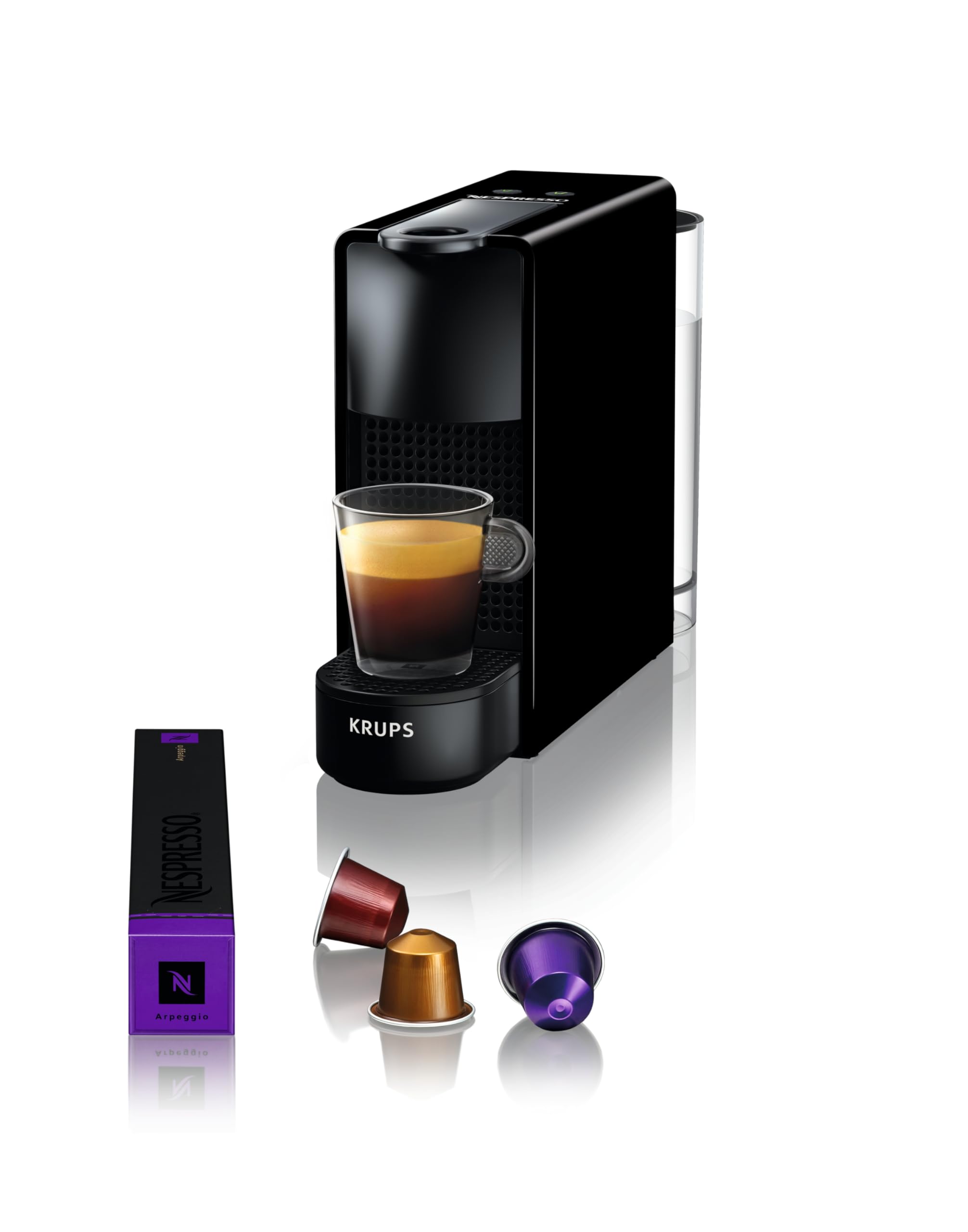 Velustro - Machine à Café Essenza Mini Noir, 19 Bars, Design Compact, Expresso et Lungo, Arrêt Automatique, YY2910FD