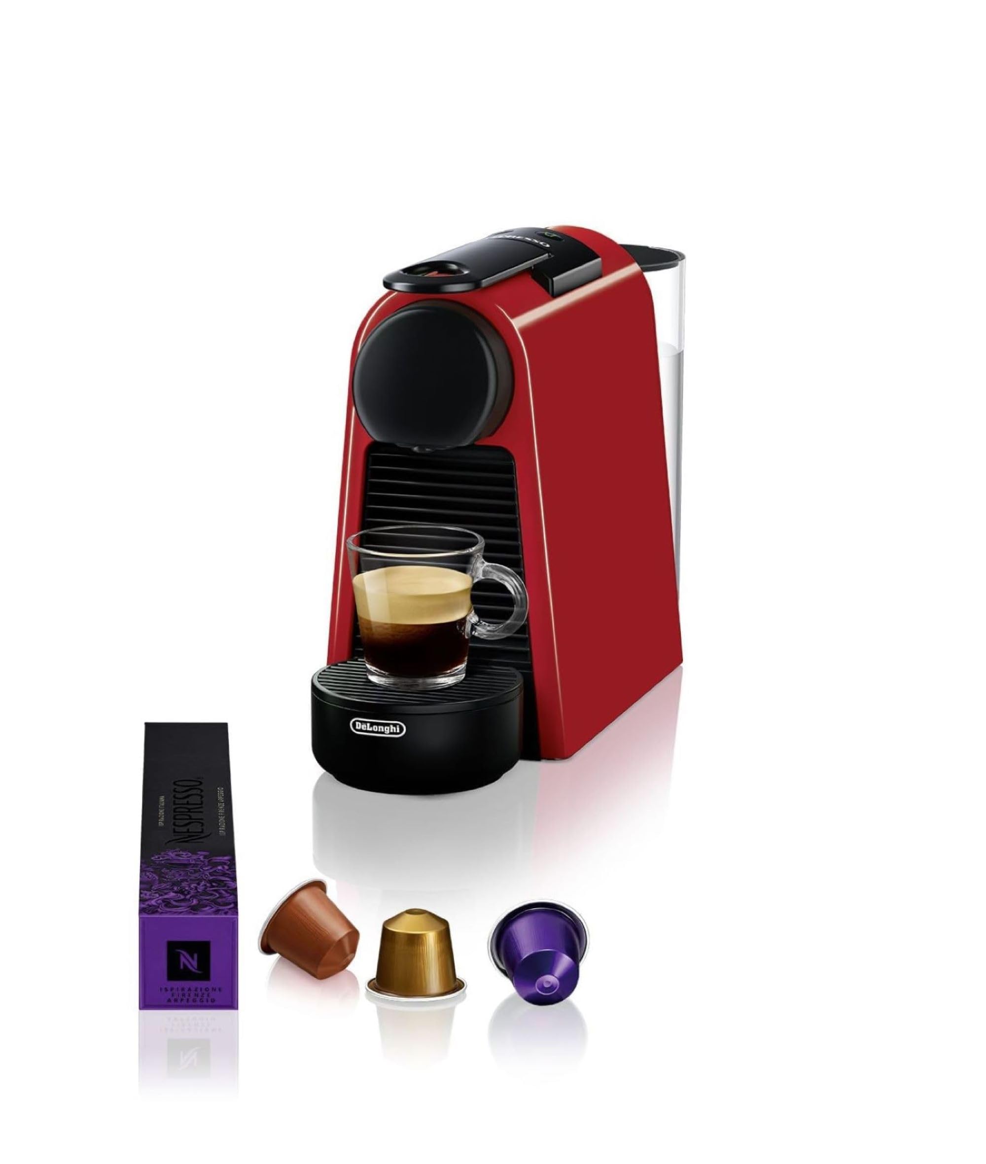 Velustro - Machine à Café Essenza Mini Rouge Rubis, 19 Bars,, Arrêt Automatique, EN85.R, Rouge