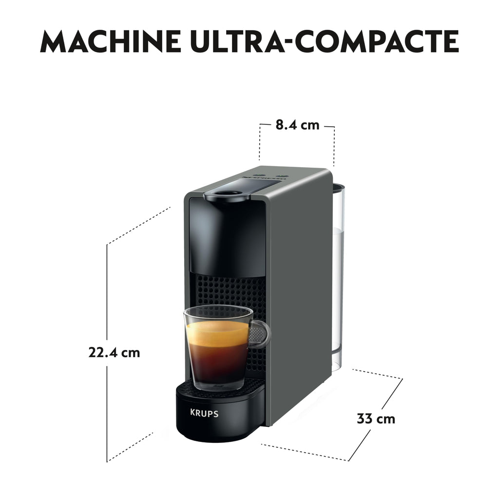 Velustro - Machine à Café Essenza Mini Gris Intense, 19 Bars, Design Compact, Expresso et Lungo, Arrêt Automatique, Gris Intense, YY2911FD
