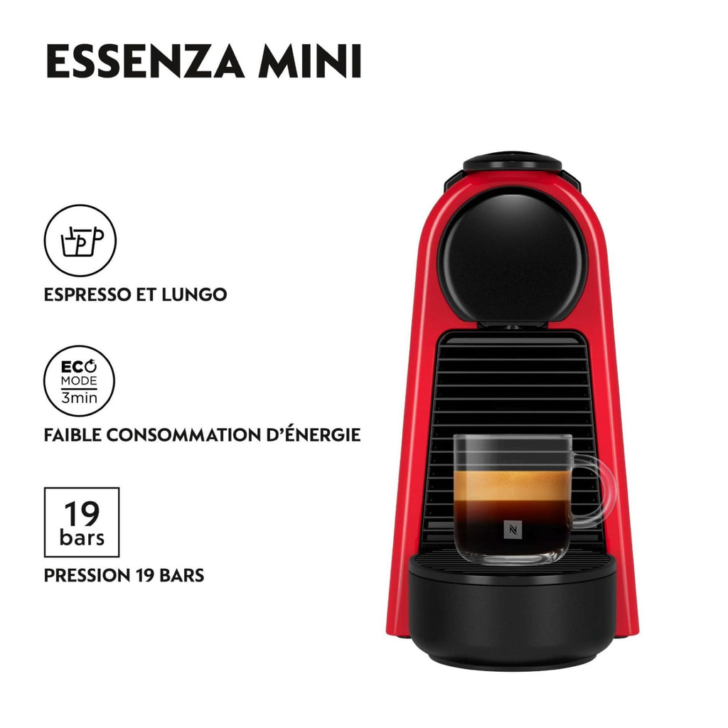 Velustro - Machine à Café Essenza Mini Rouge Rubis, 19 Bars,, Arrêt Automatique, EN85.R, Rouge