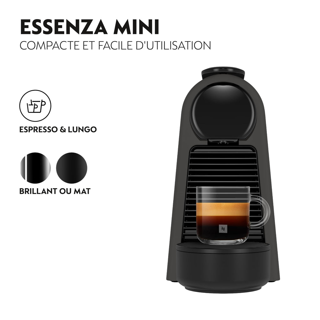 Velustro - Essenza Mini - Machine à Café à Capsules , Kit de Bienvenue Inclus, Design Compact, Pression 19 Bars, Noir Mat, EN85.BKMT