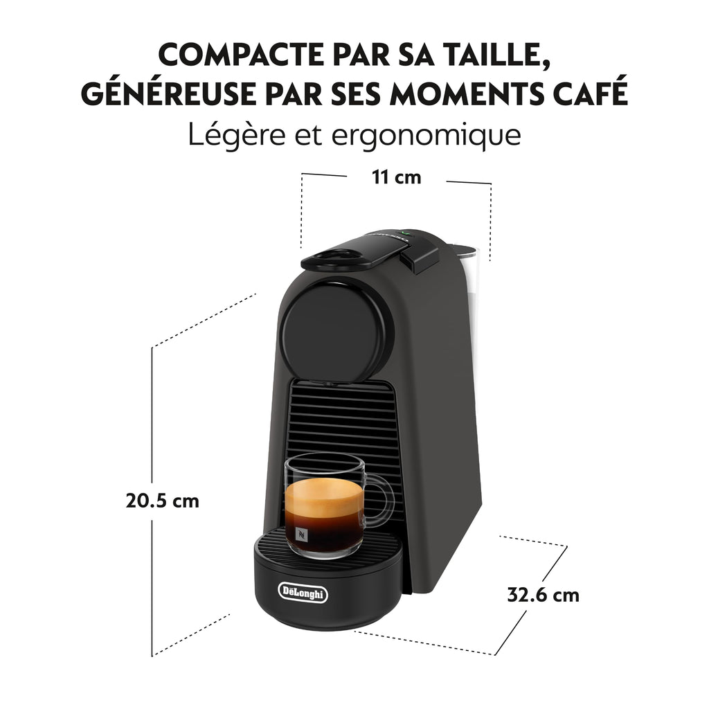 Velustro - Essenza Mini - Machine à Café à Capsules , Kit de Bienvenue Inclus, Design Compact, Pression 19 Bars, Noir Mat, EN85.BKMT