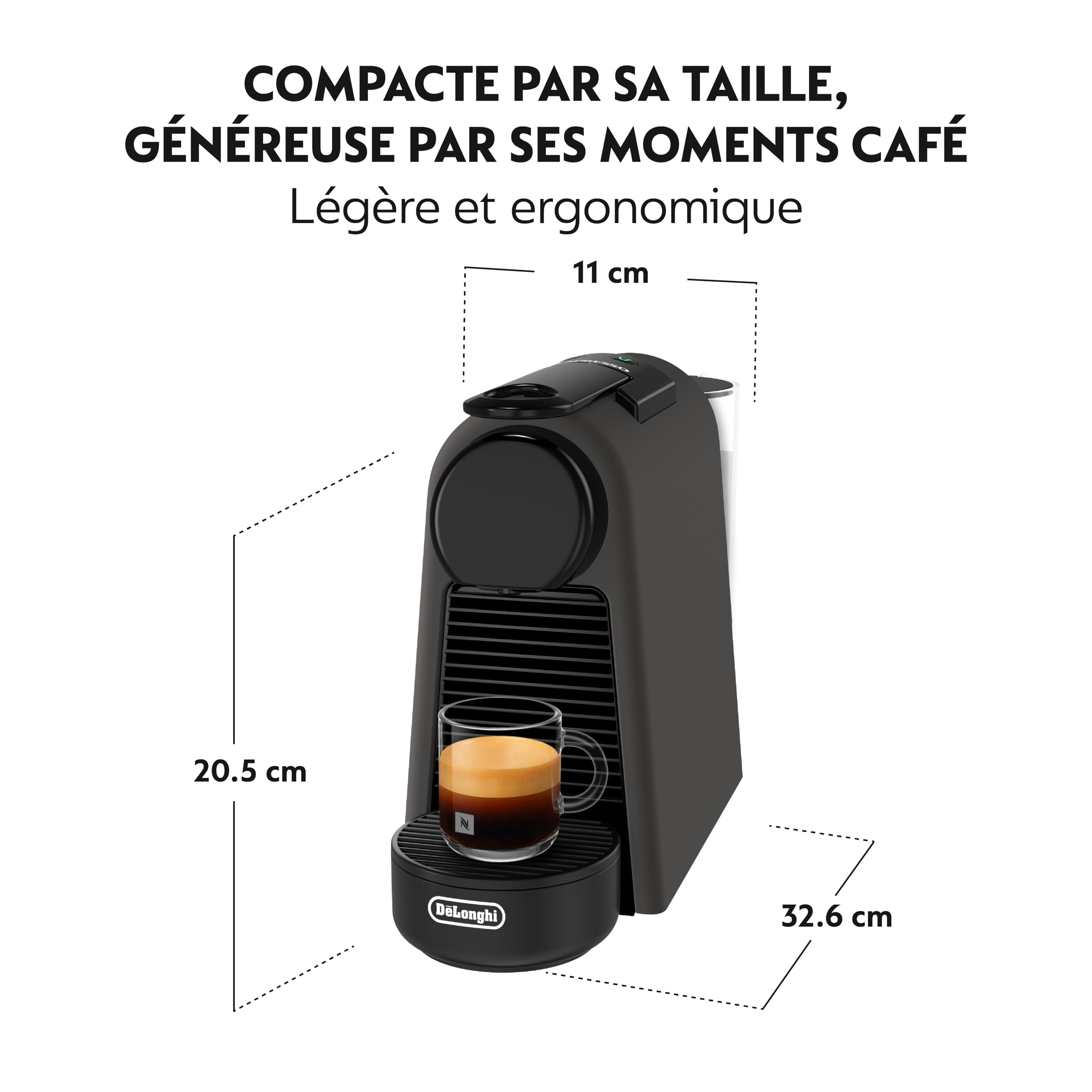 Velustro - Essenza Mini - Machine à Café à Capsules , Kit de Bienvenue Inclus, Design Compact, Pression 19 Bars, Noir Mat, EN85.BKMT