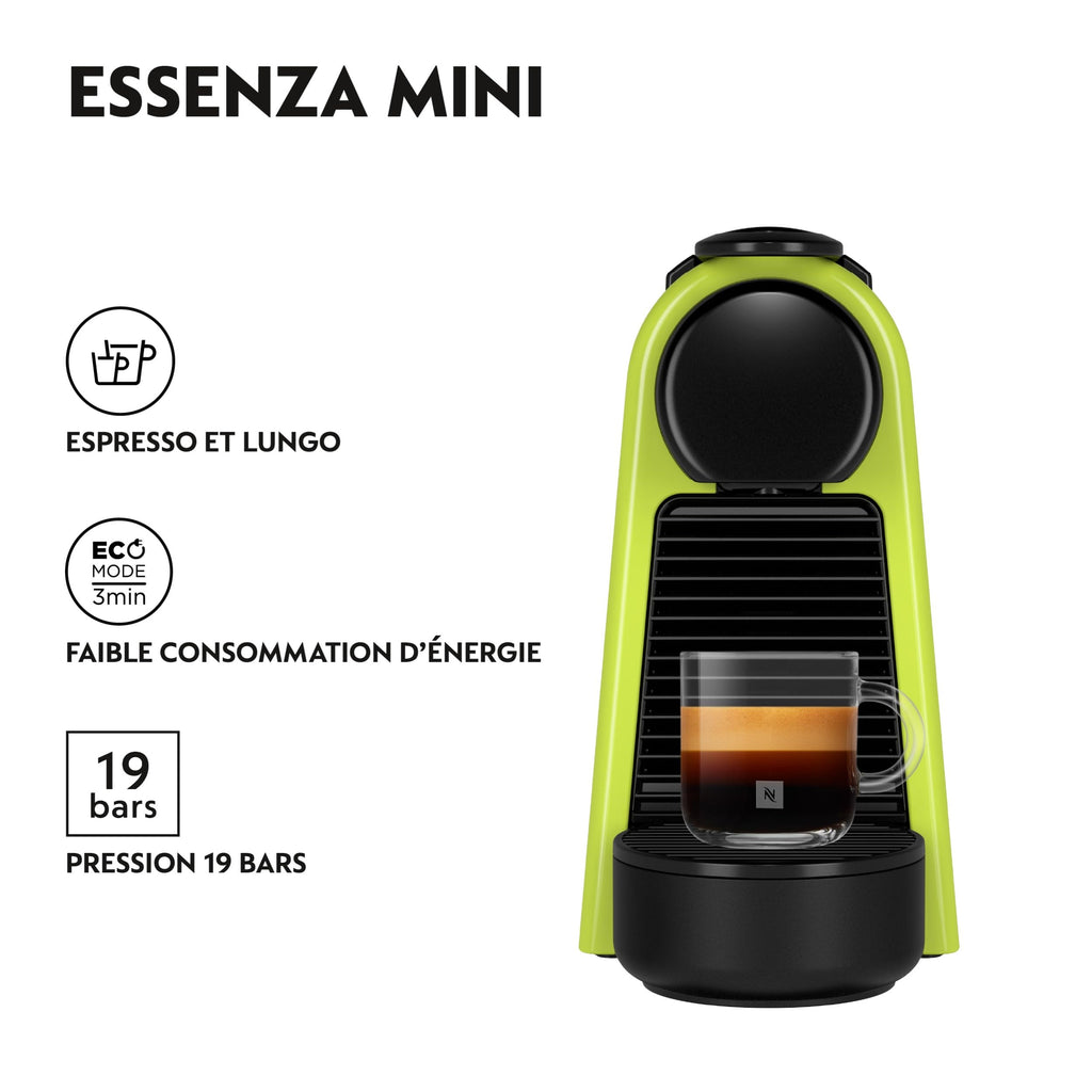Velustro - Machine à Café Essenza Mini Vert, 19 Bars + Kit de Bienvenue, EN85.L, Citron Vert