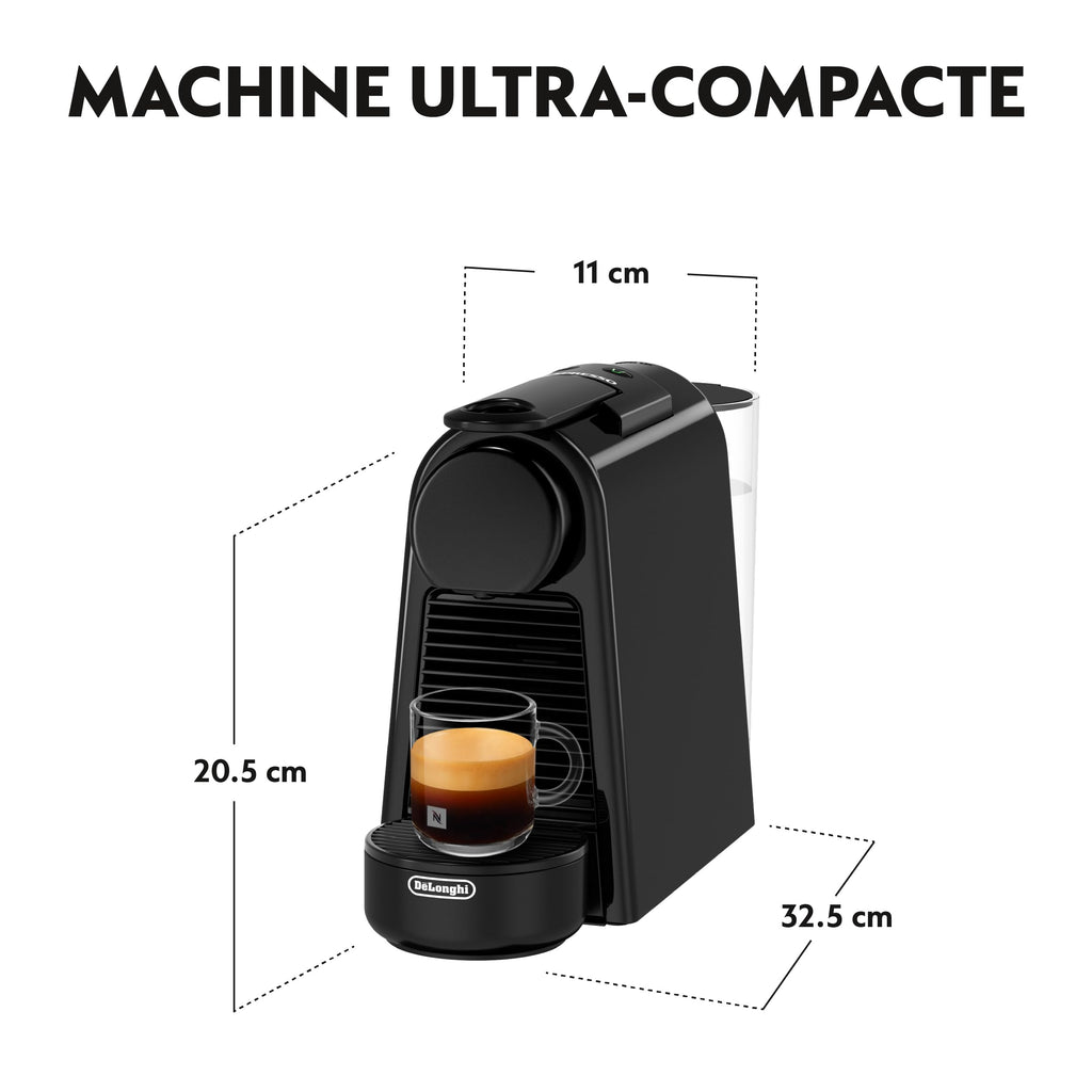 Velustro - Machine à Café Essenza Mini Noir Piano, 19 Bars, Design Compact, Expresso et Lungo, EN85.B, Noir